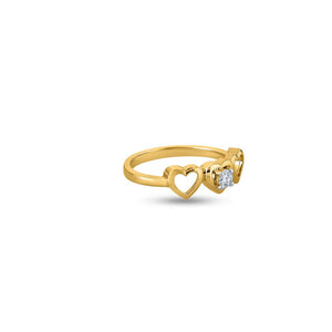Trio Of Hearts Elegance Ring