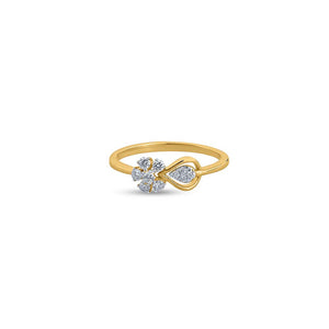 Leaf-Embraced Petal Harmony Ring