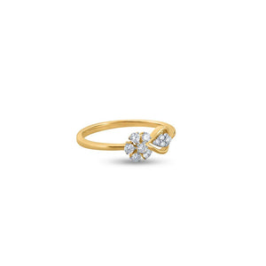 Leaf-Embraced Petal Harmony Ring