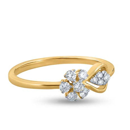 Leaf-Embraced Petal Harmony Ring