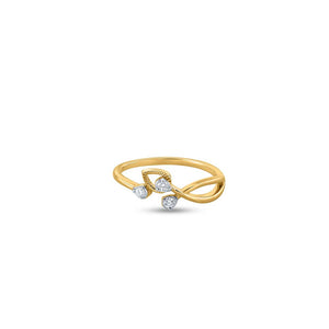 Gem-Encrusted Petal Charm Ring