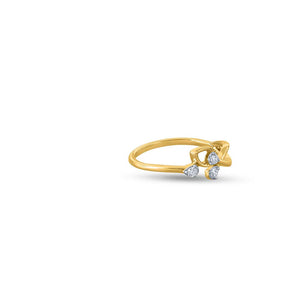 Gem-Encrusted Petal Charm Ring