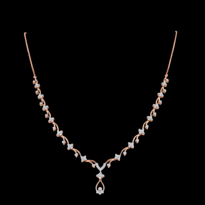 Gentle Floral Cascade Necklace Set