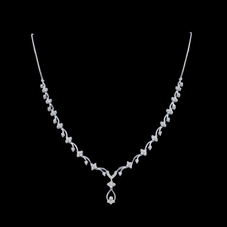 Gentle Floral Cascade Necklace Set