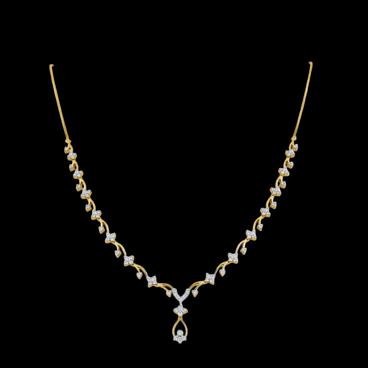 Gentle Floral Cascade Necklace Set