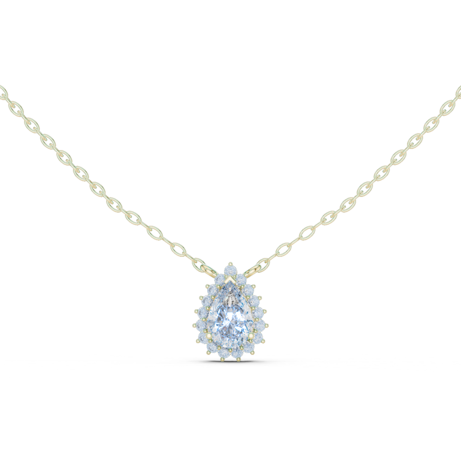 Teardrop Halo Diamond Pendant