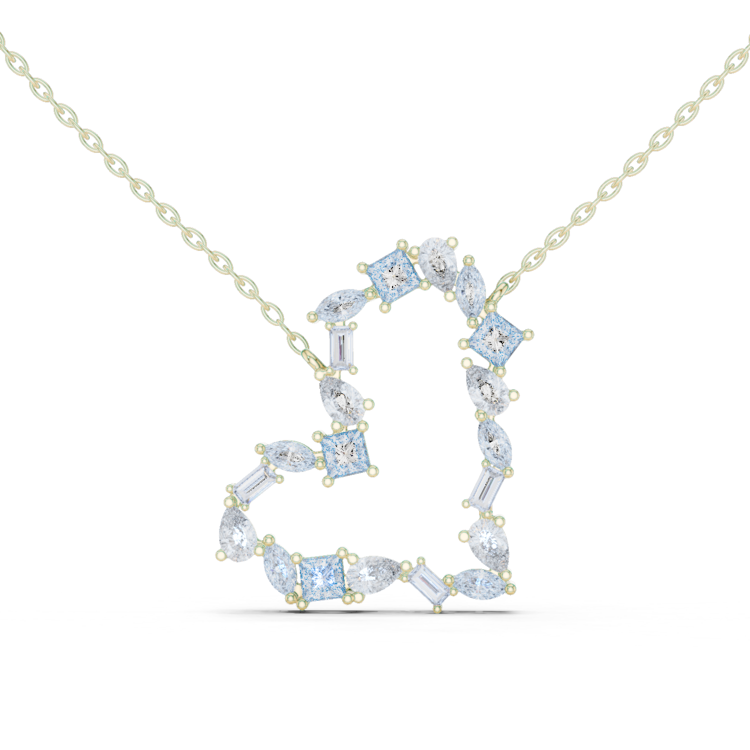 Diamond Heart Cluster Pendant