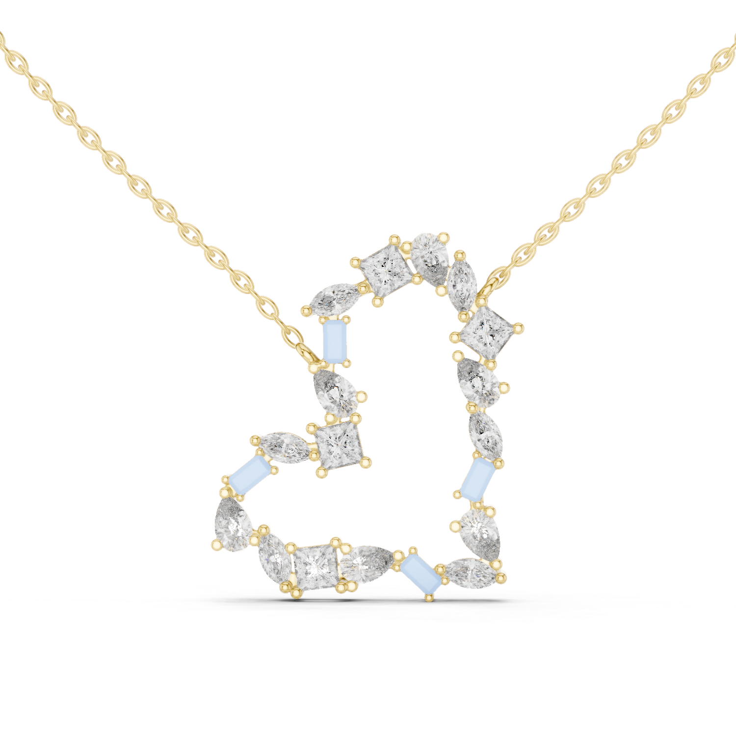 Diamond Heart Cluster Pendant