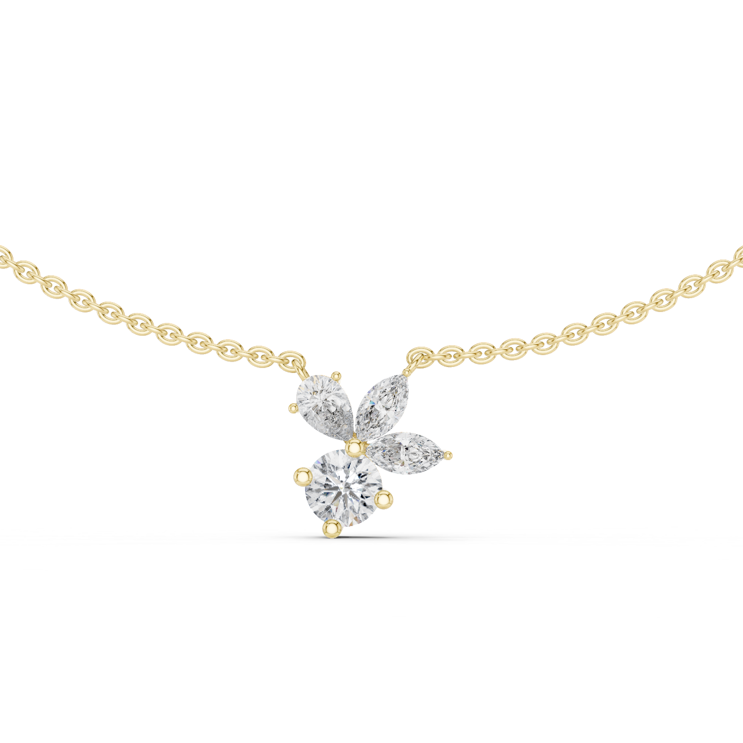 Floral Elegance Diamond Pendant in Rose Gold