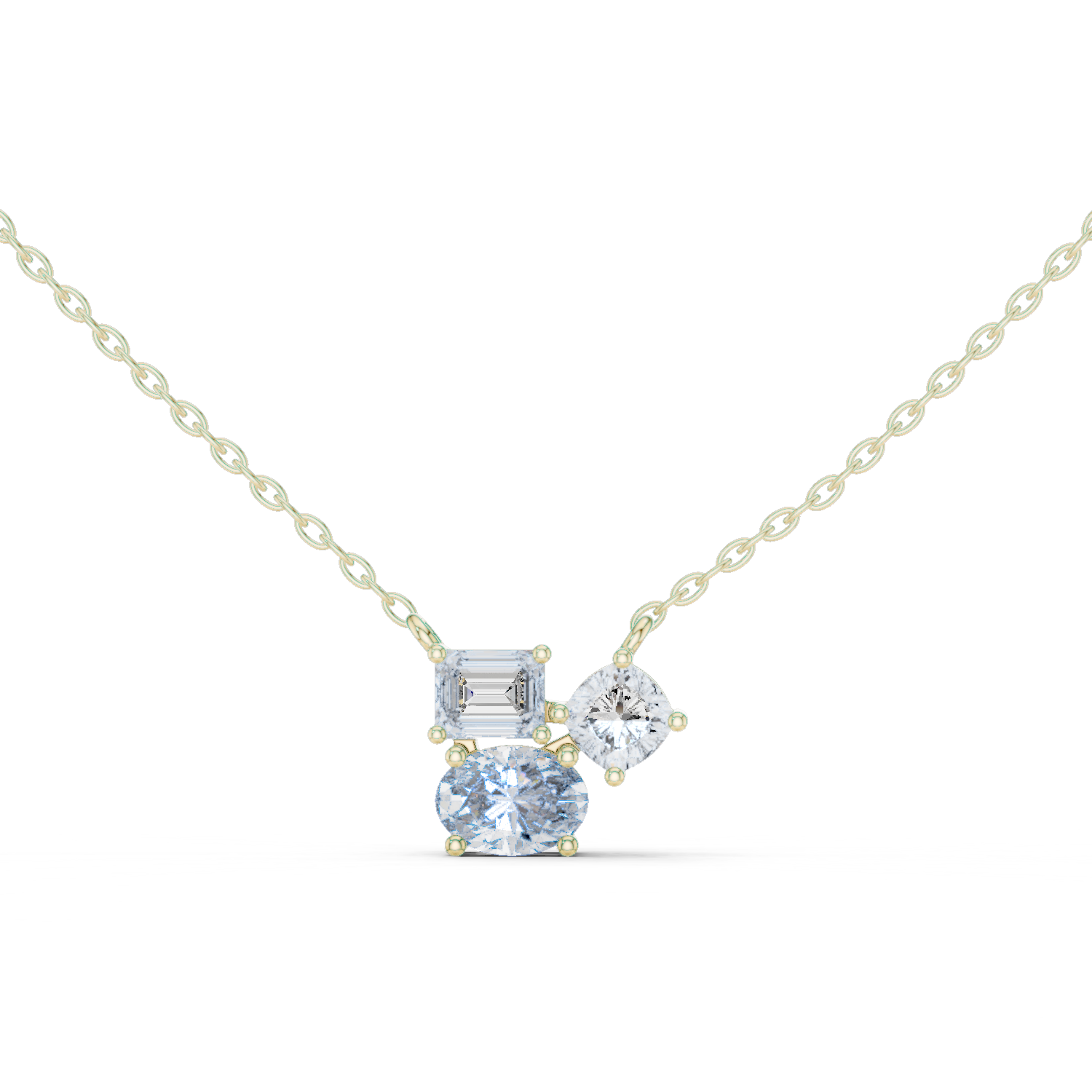 Three Distinct Diamond Cuts Pendant