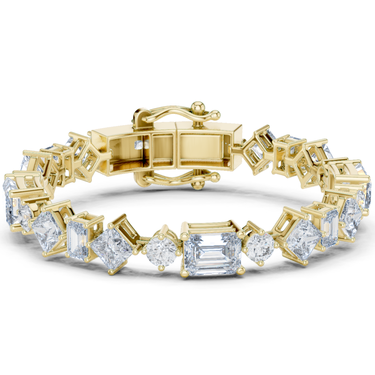 Refined with Emerald, Asscher, and Round Cut Diamonds