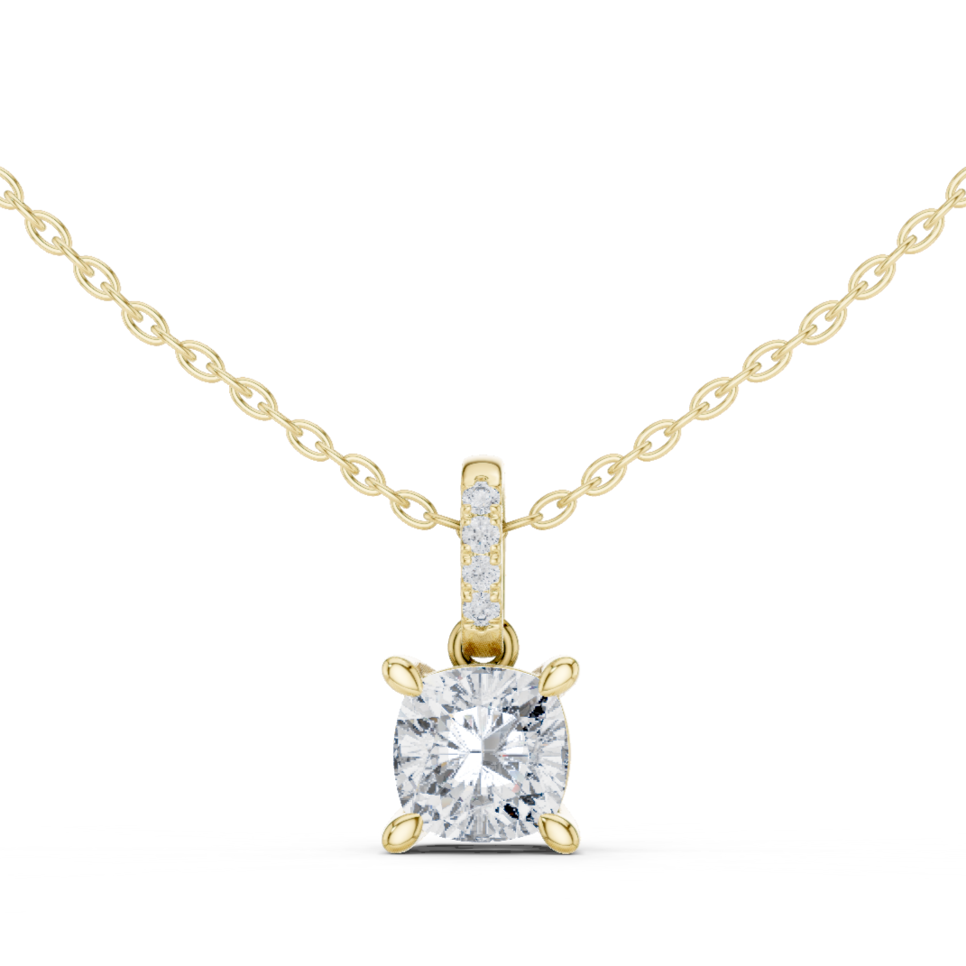 Classic Rose Gold Solitaire Diamond Pendant Necklace