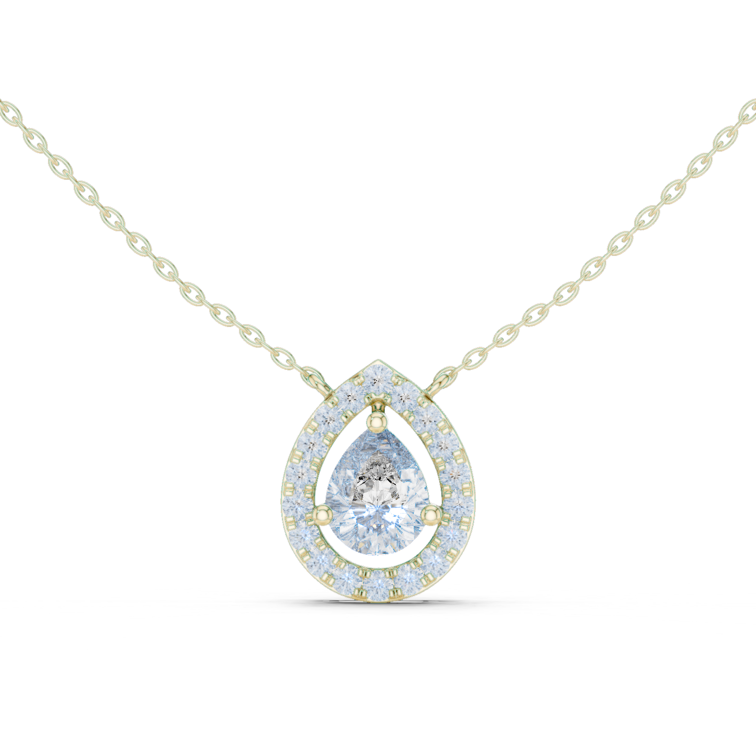Gold Teardrop Diamond Pendant