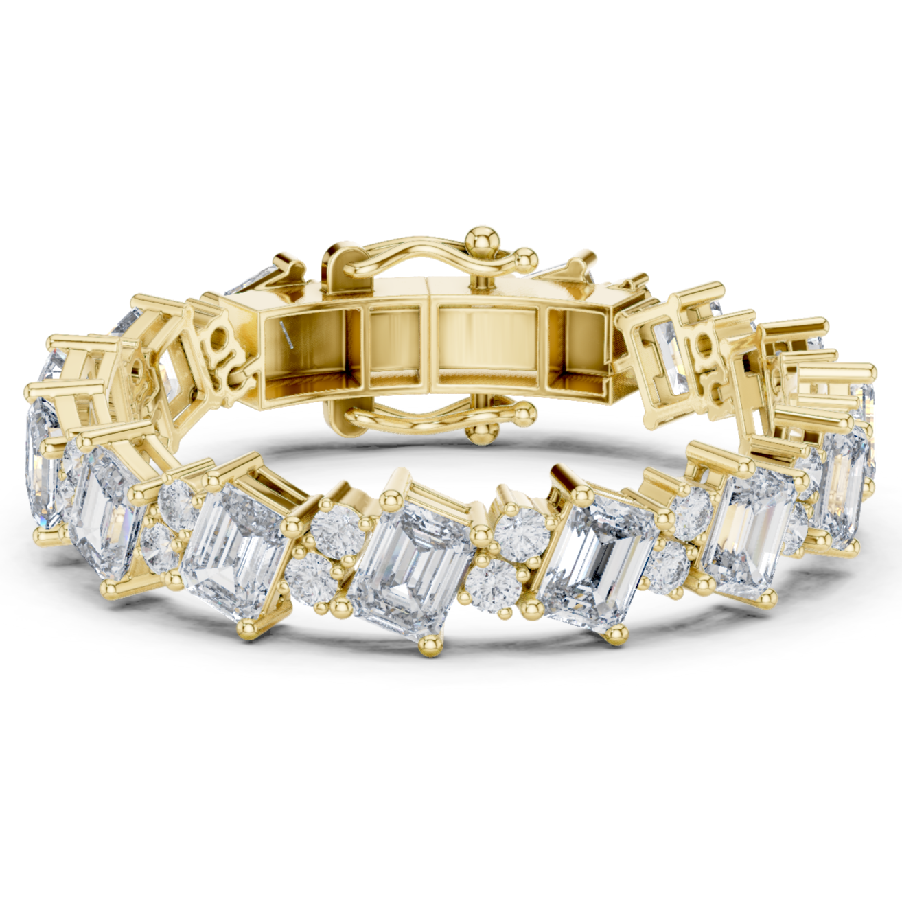 Exquisite Emerald-Cut Diamond Bracelet