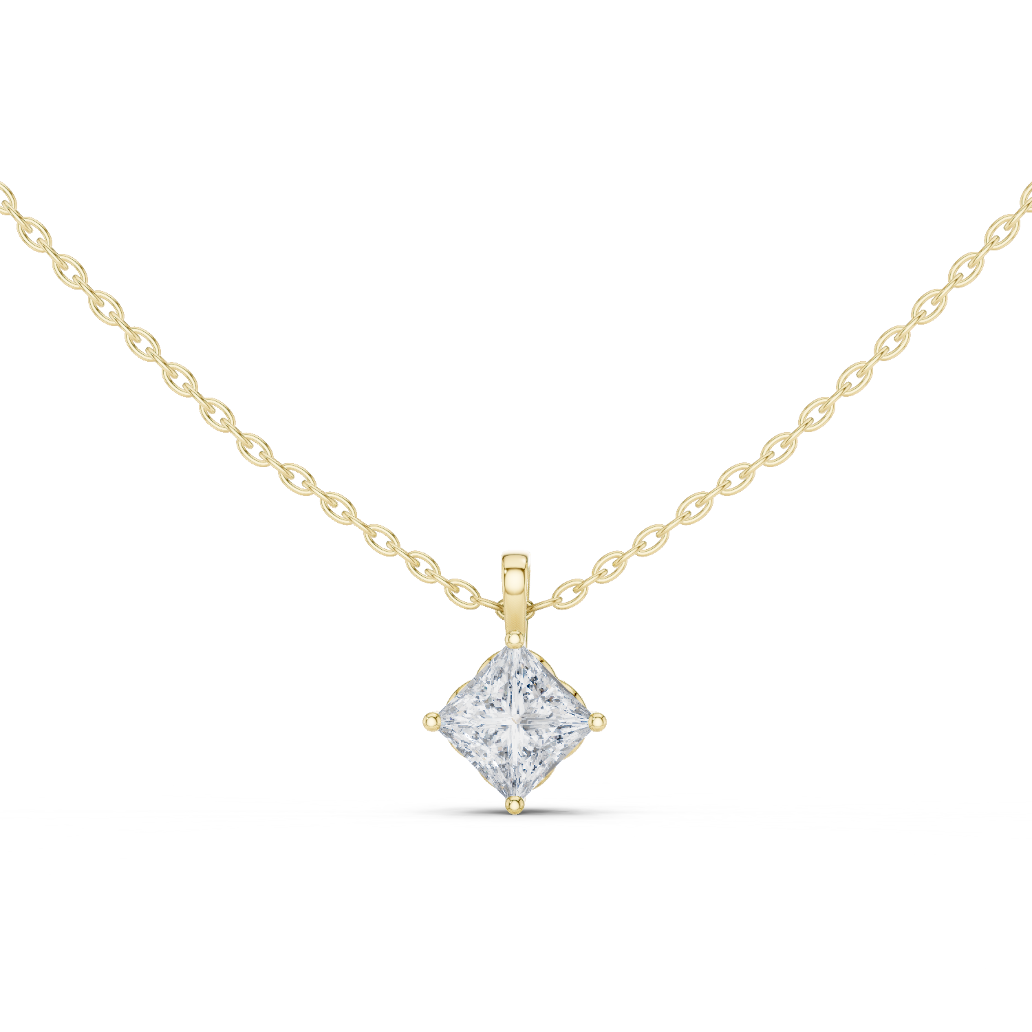 "Radiant Cushion Cut Rose Gold Pendant"