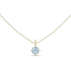 round brilliant-cut diamond solitaire pendant in a six-prong setting.
