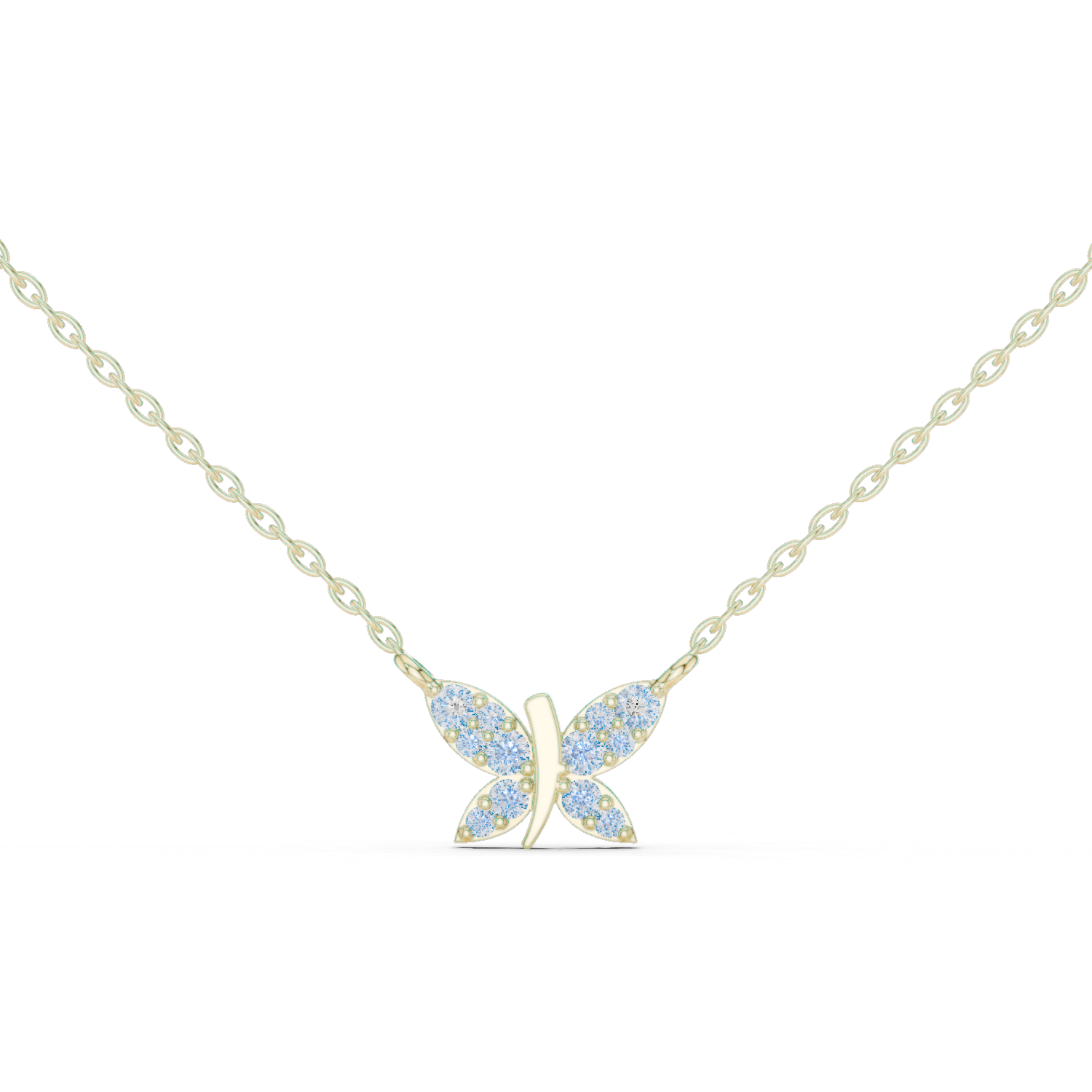 Butterfly-shaped diamond pendant