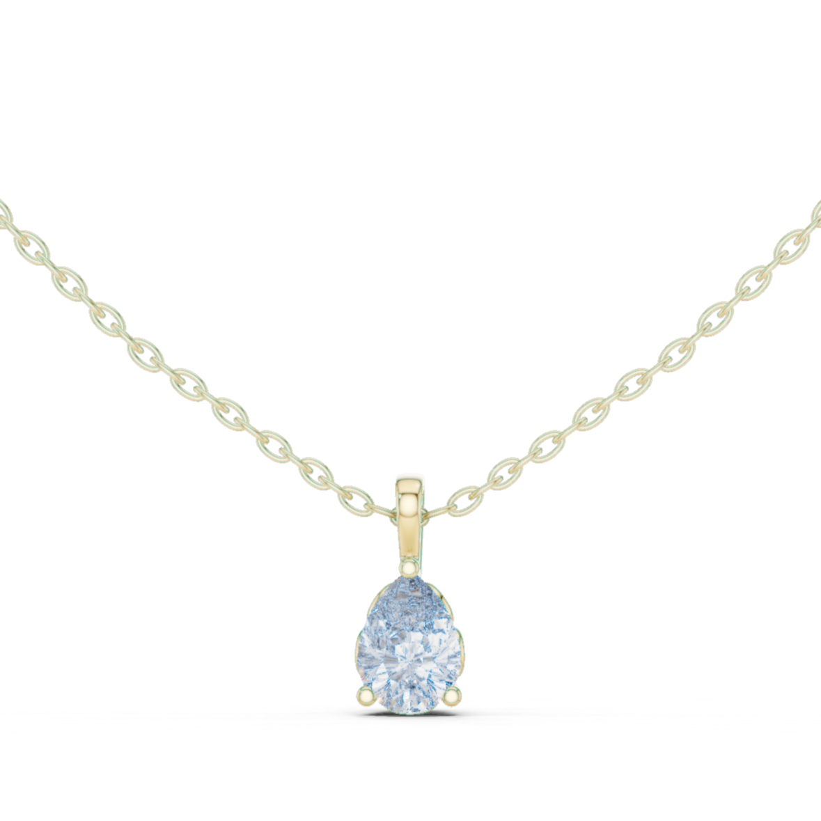 Radiant pear-shaped diamond pendant