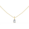 Exquisite pear-shaped diamond pendant with a refined three-prong setting and polished bail.