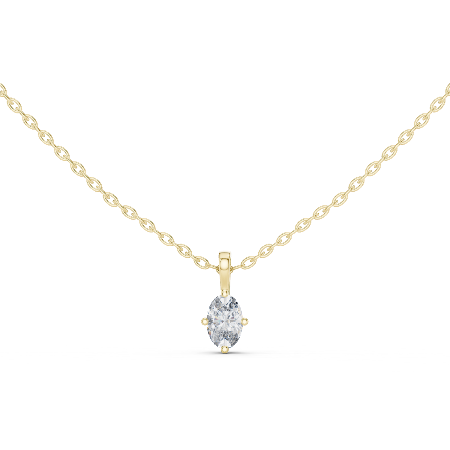 "Eternal Glow: Rose Gold Oval Radiance Pendant"