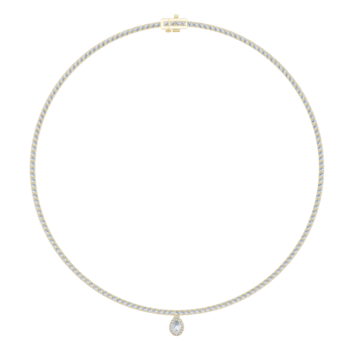 Golden Halo Teardrop Necklace