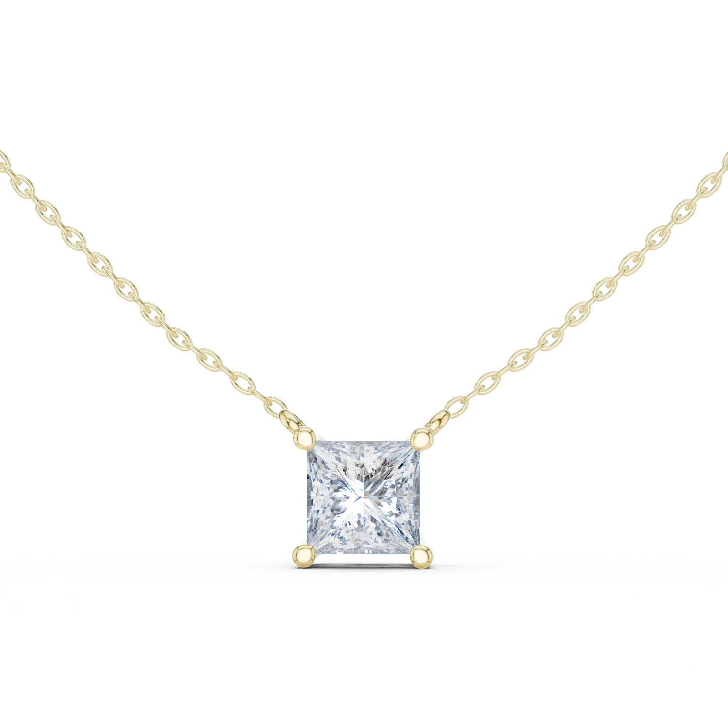 Princess-Cut Solitaire Diamond Pendant