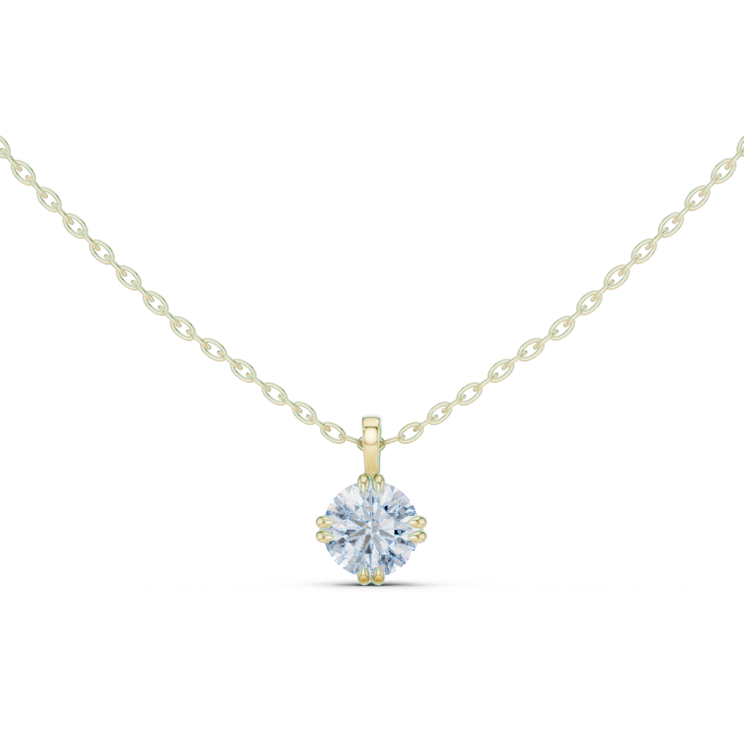 Pendant with Round Brilliant Diamond in Crown Setting