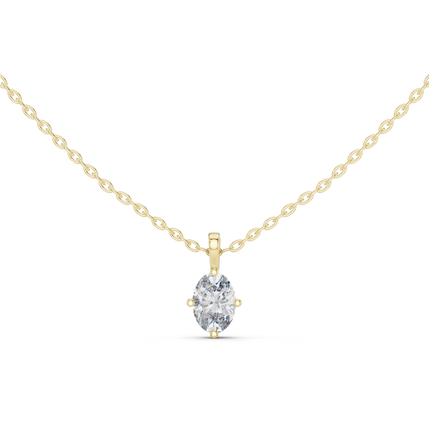 single oval clear gemstone pendant