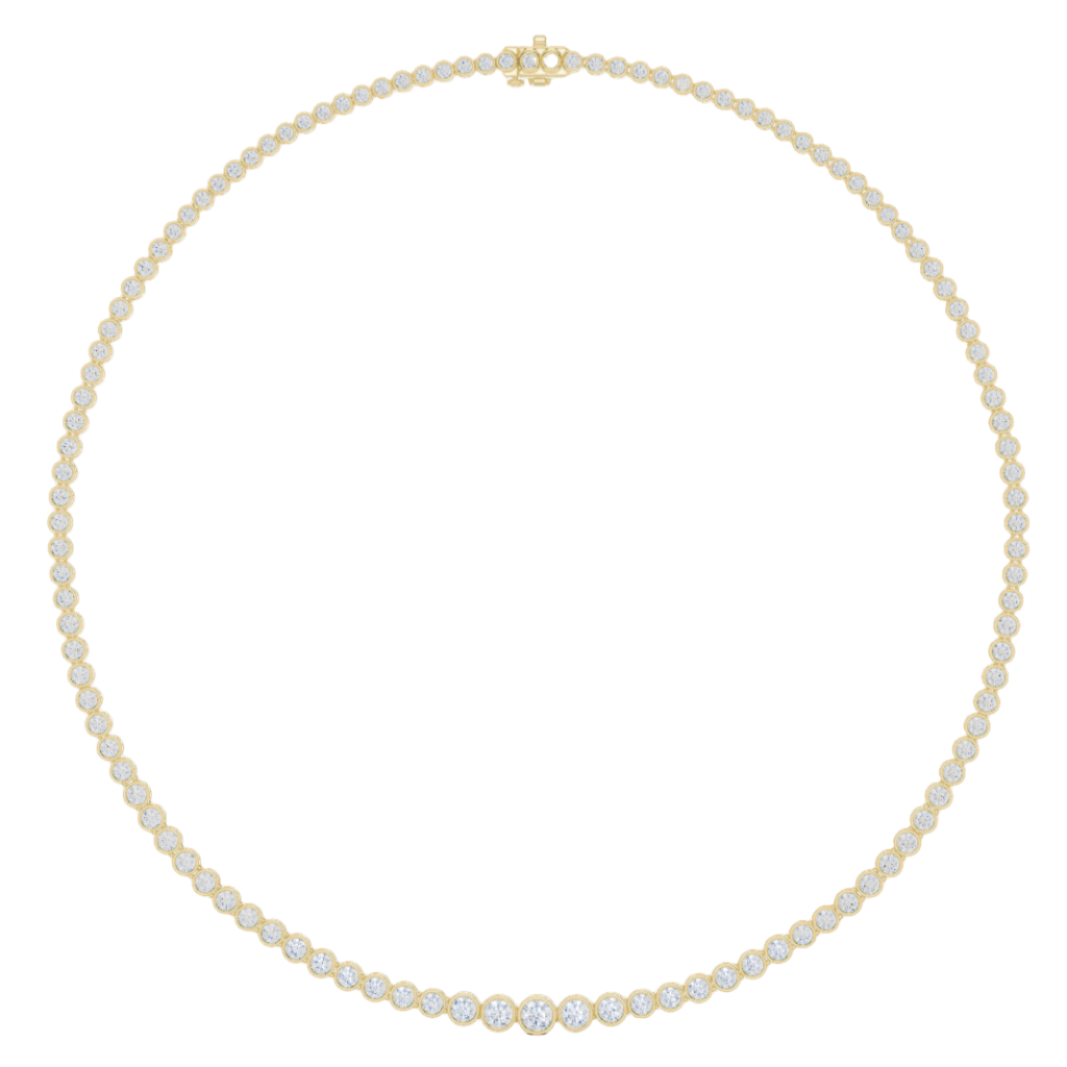 Classic Round Diamond Tennis Necklace