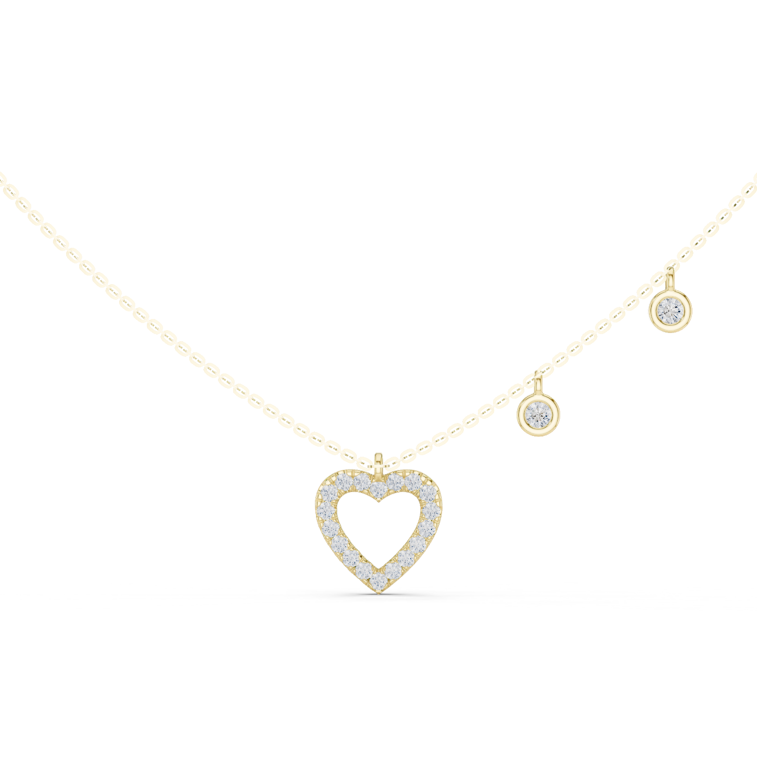 Open Heart Diamond Pendant Pendant