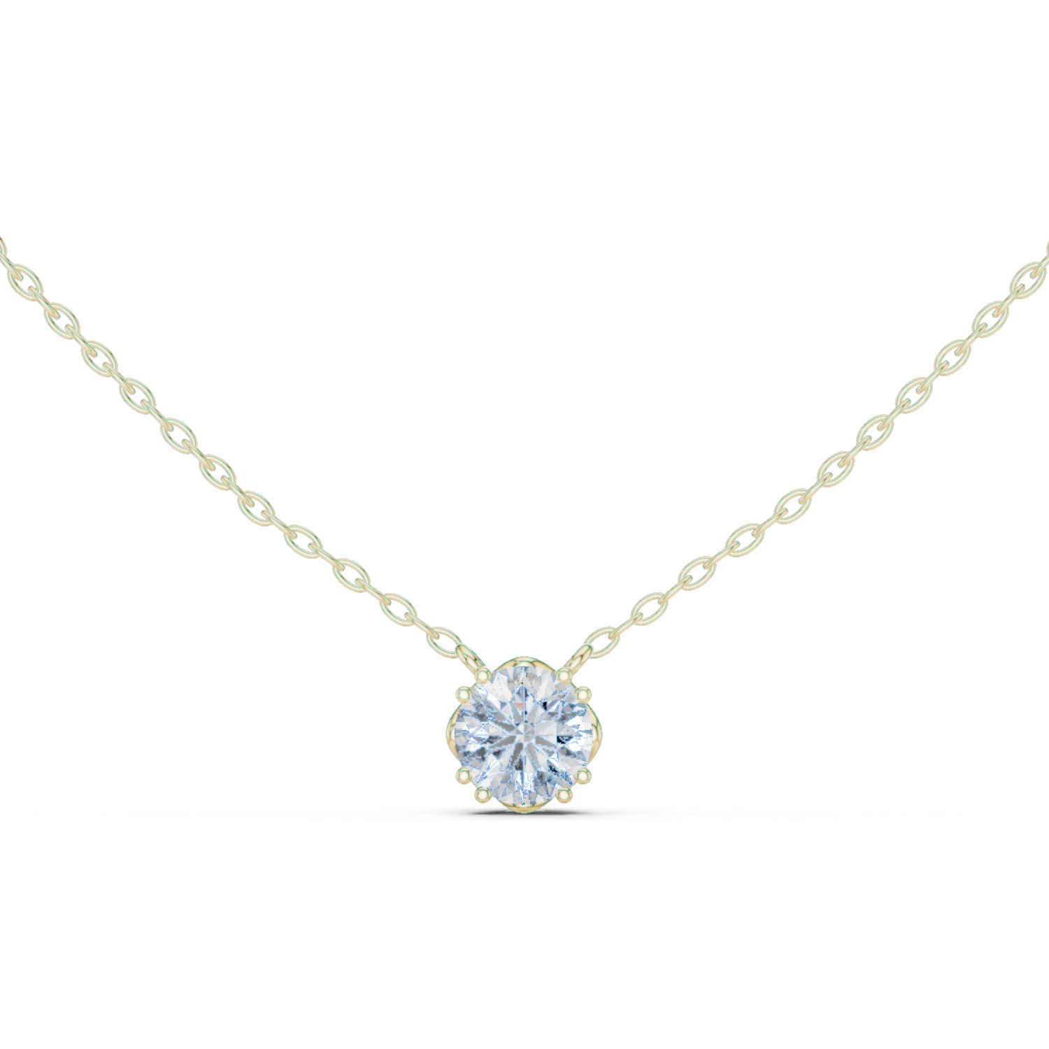 Solitaire Pendant with Round Brilliant-Cut Diamond