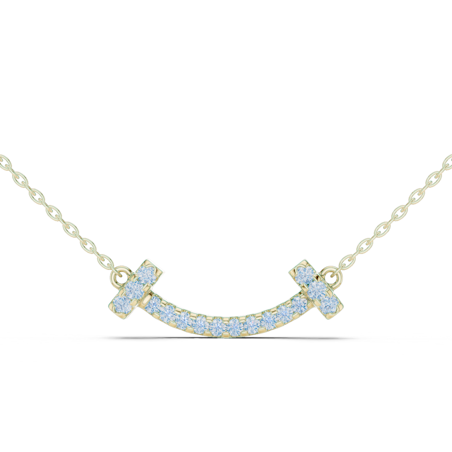 Diamond-Accented Smile Bar pendant