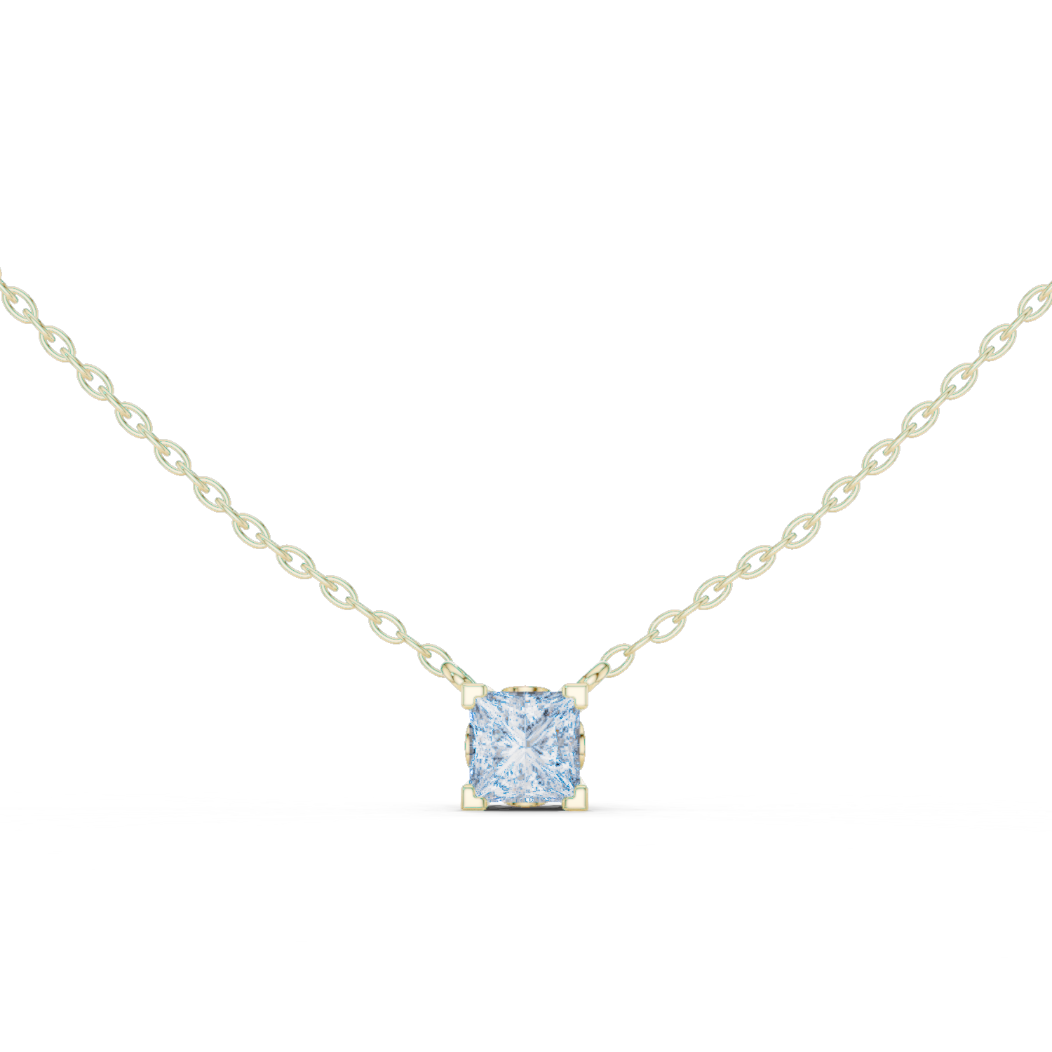 Princess Cut Solitaire Pendan