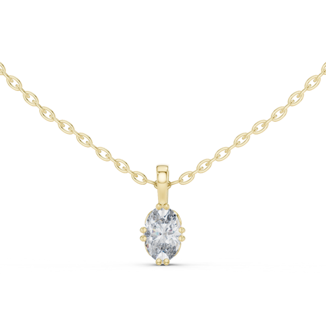 classic elegance stunning oval-shaped diamond pendant