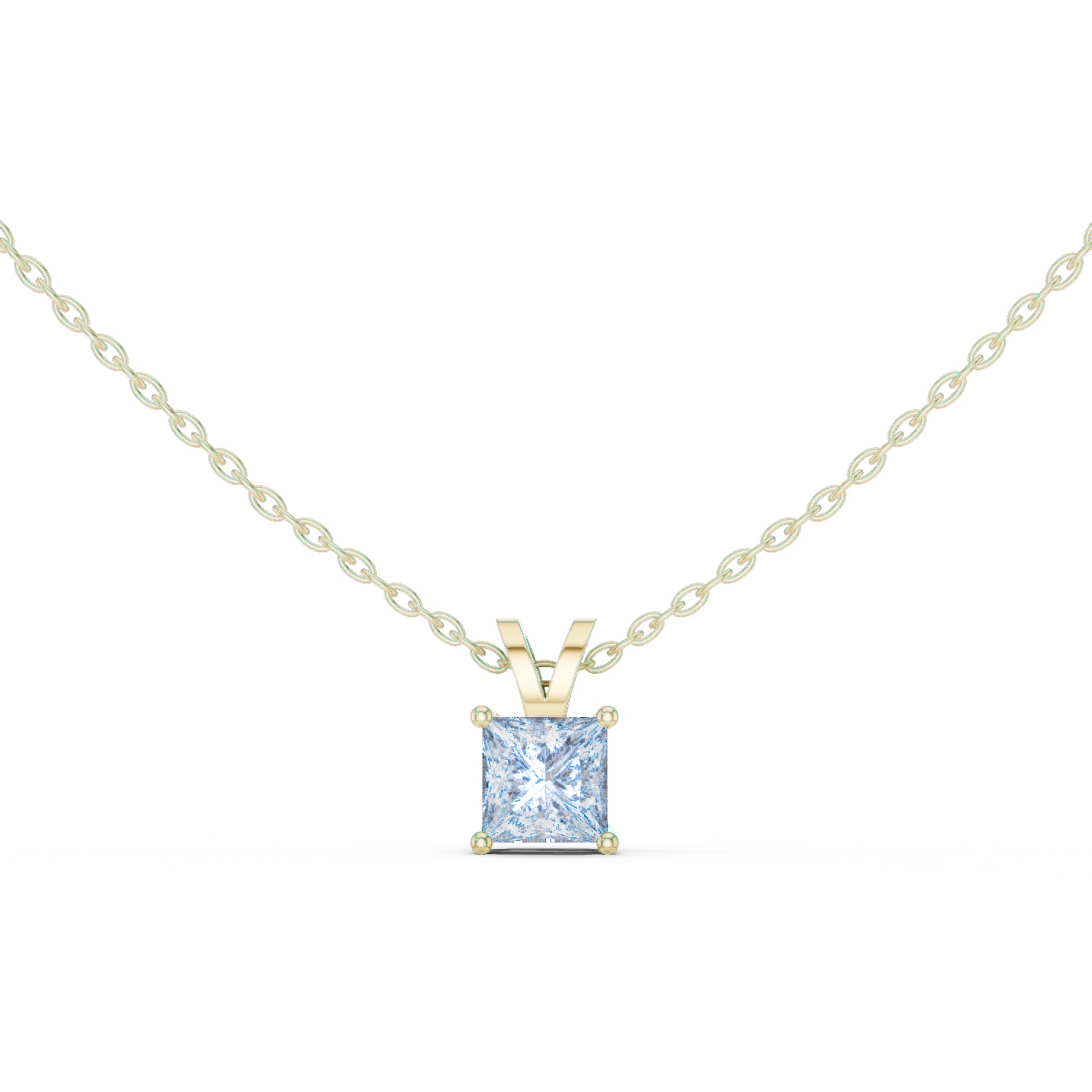 Princess-Cut Diamond Solitaire Pendant