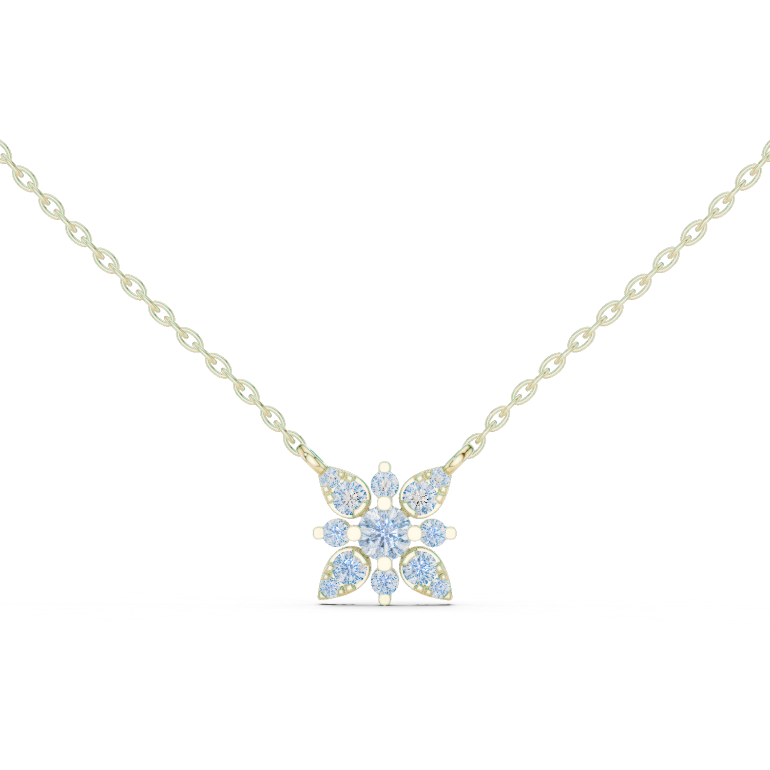Floral cluster diamond pendant