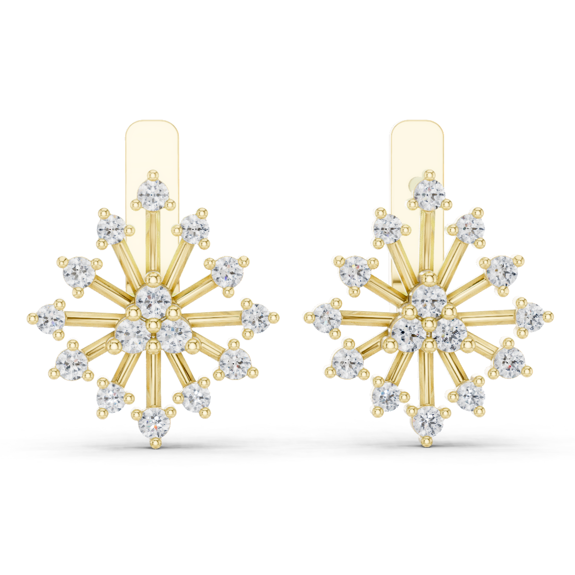 Radiant Starburst Diamond Earrings.