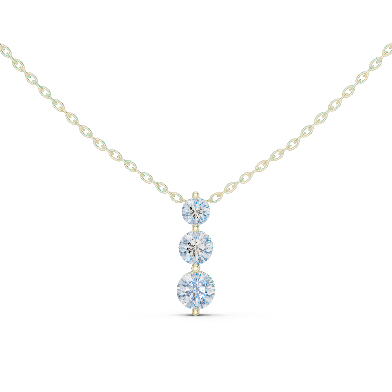 Three-Stone Round Diamond Pendant