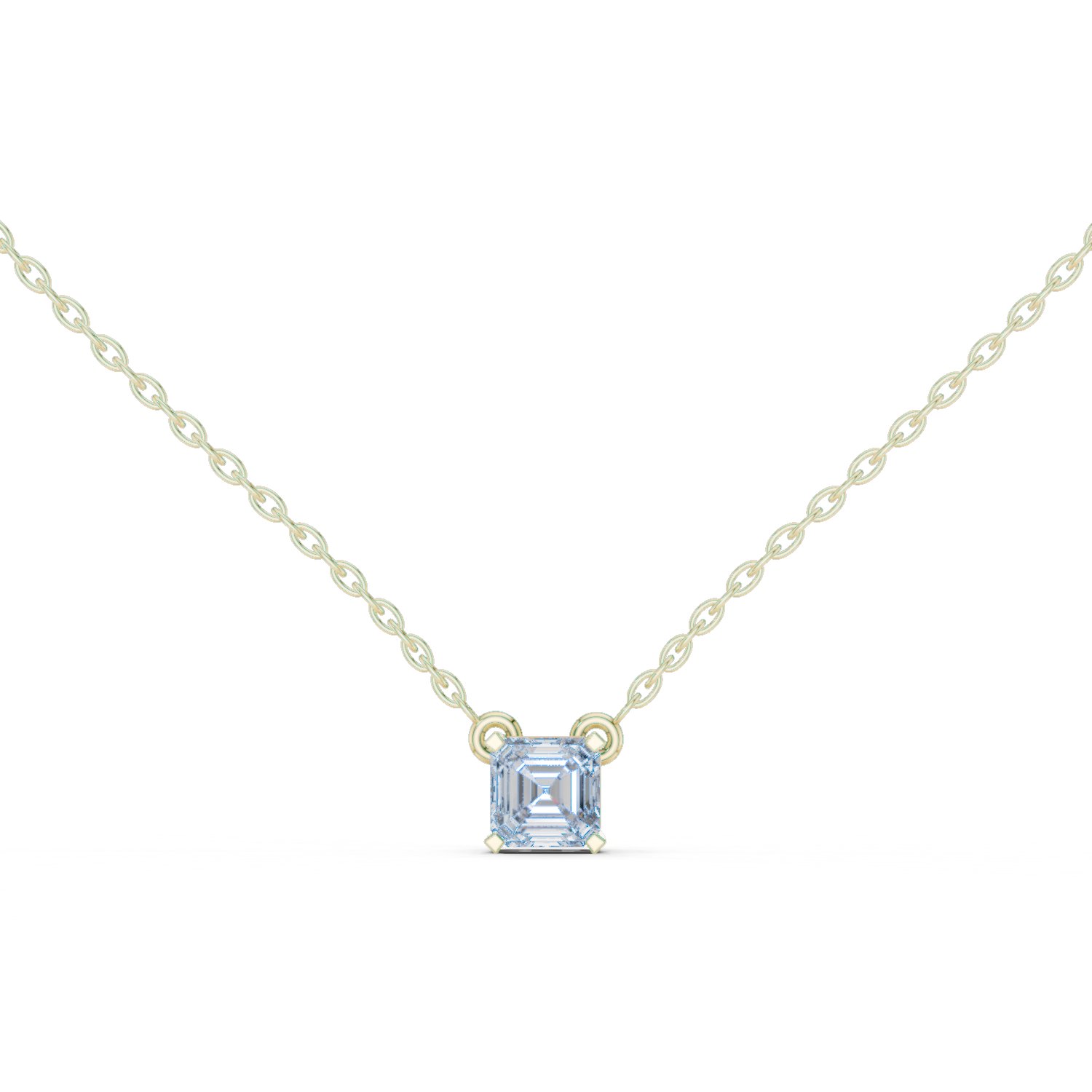 Asscher-Cut Diamond Solitaire Pendant