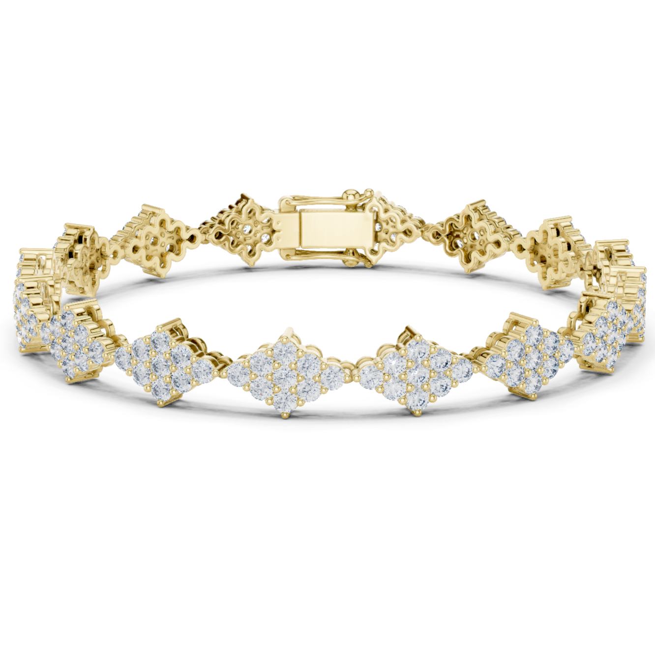 Diamond Cluster Lattice Bracelet