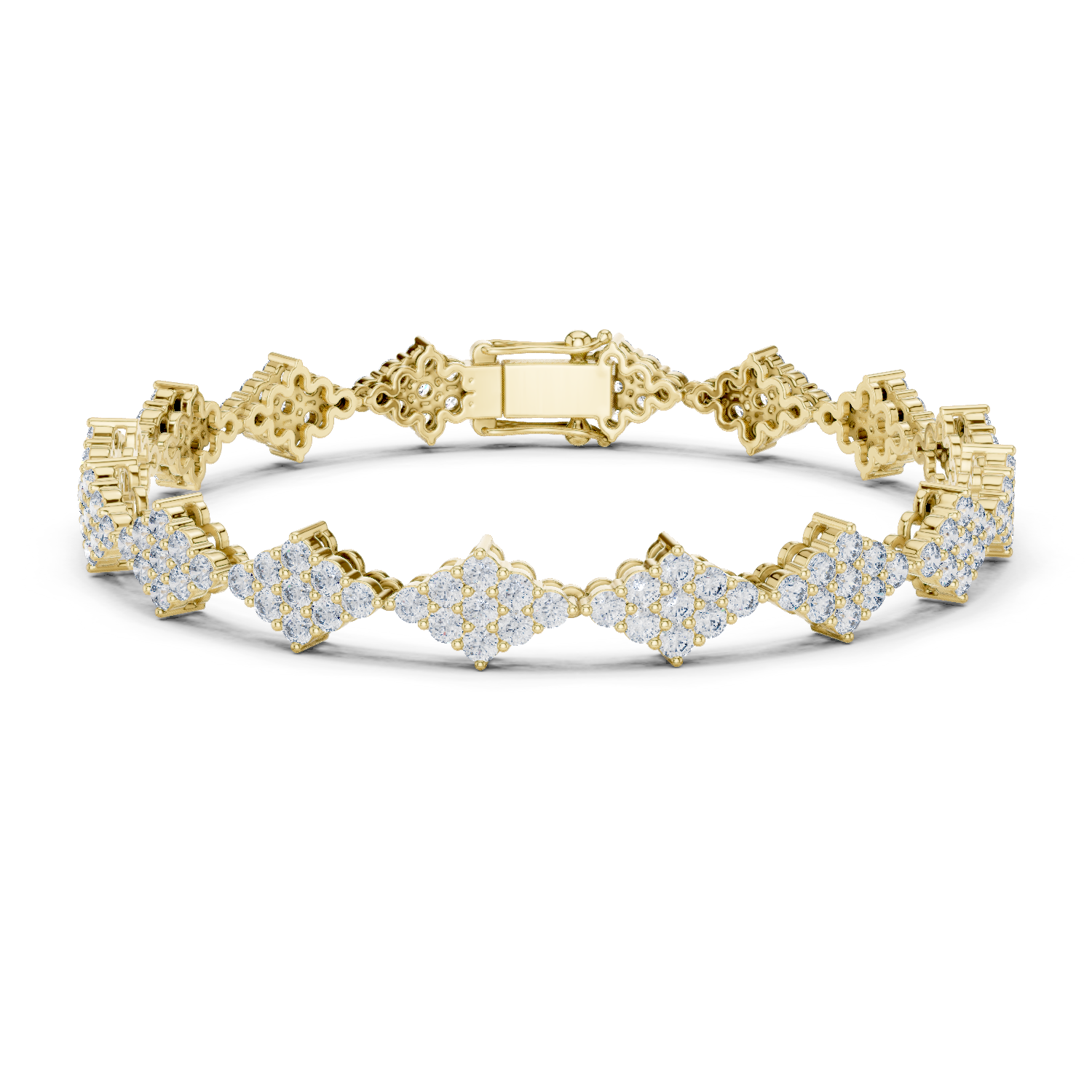 Diamond Cluster Lattice Bracelet