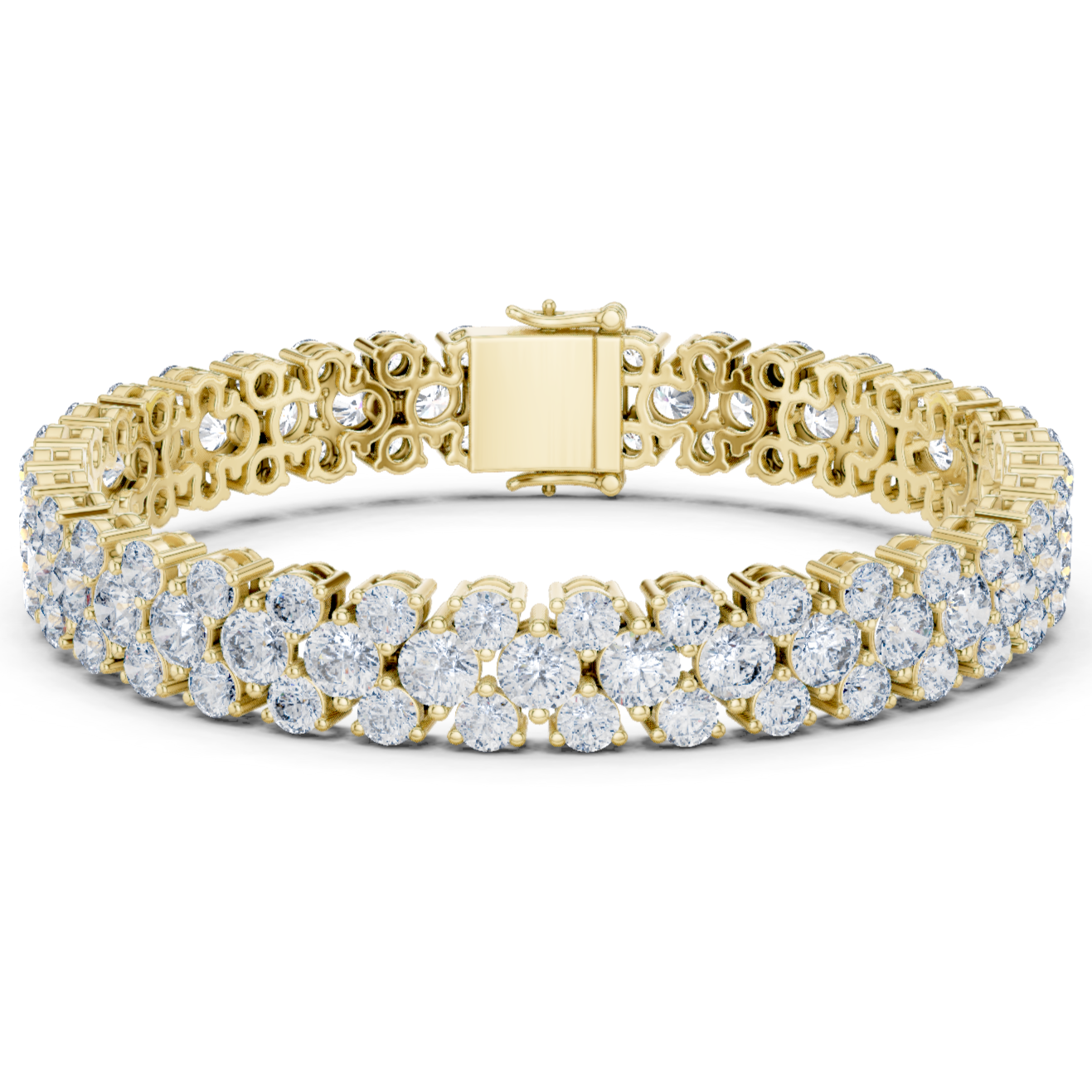 Cluster Diamond Tennis Bracelet
