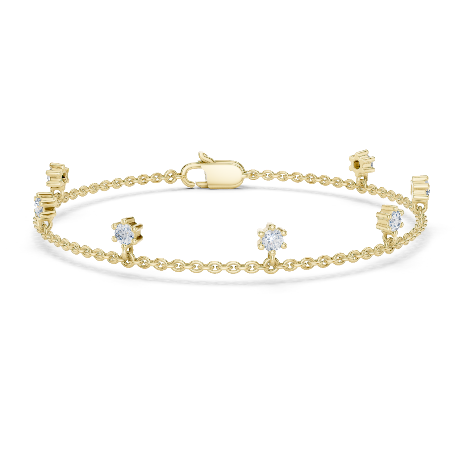 Bracelet with Dainty Diamond Floral Charms