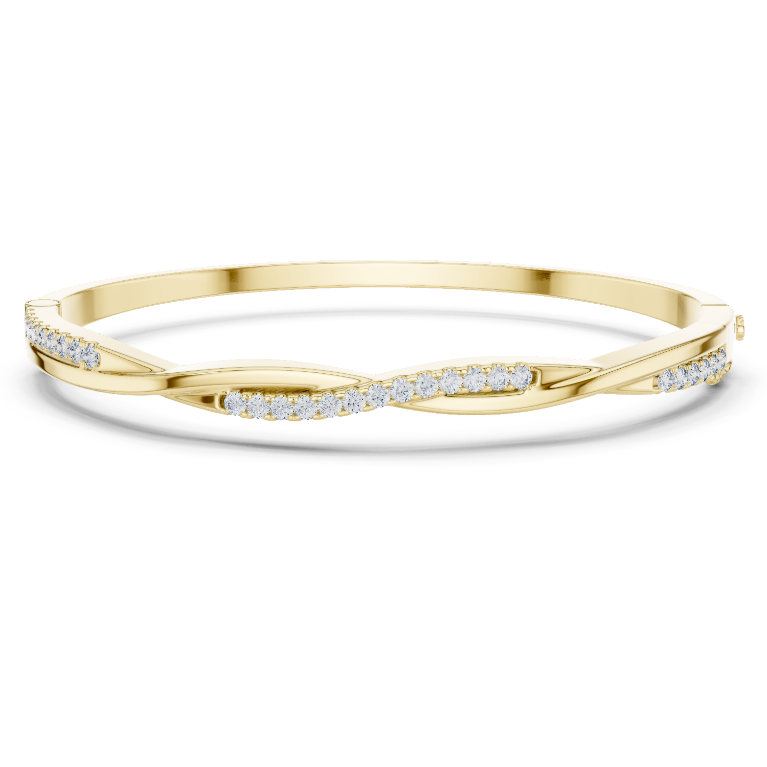 Twisted Diamond Bangle Bracelet
