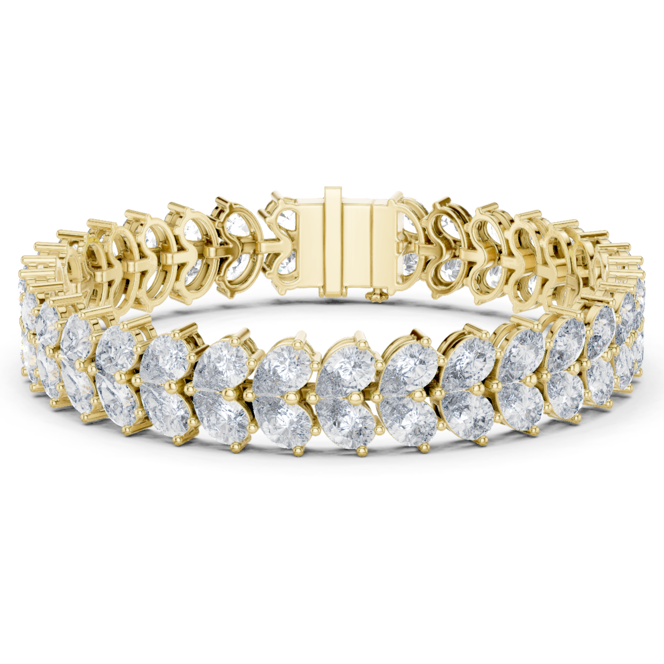 Double Row Pear-Shaped Diamond Bracelet