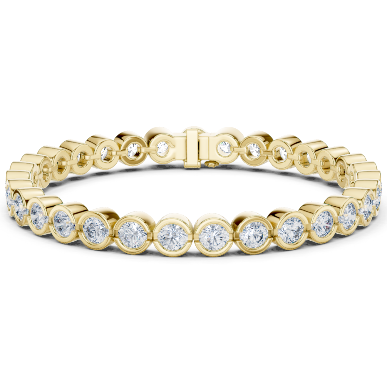 Bracelet with Bezel-Set Round Diamonds for Timeless Elegance