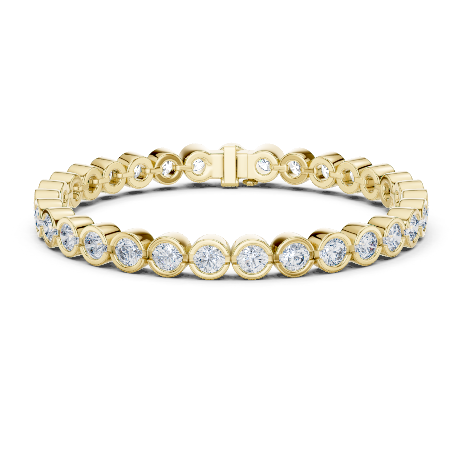 Bracelet with Bezel-Set Round Diamonds for Timeless Elegance