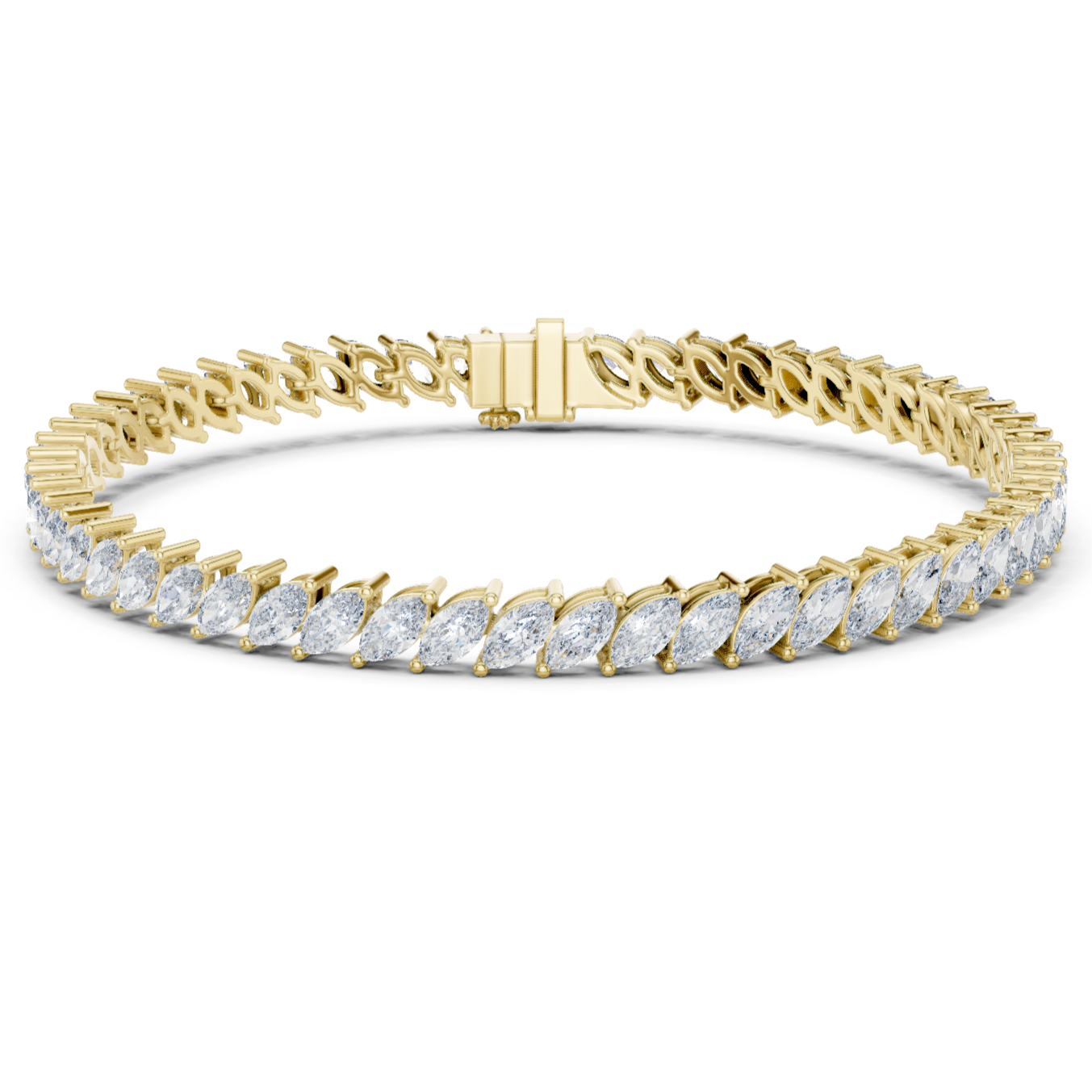 Marquise-Cut Diamond Tennis Bracelet
