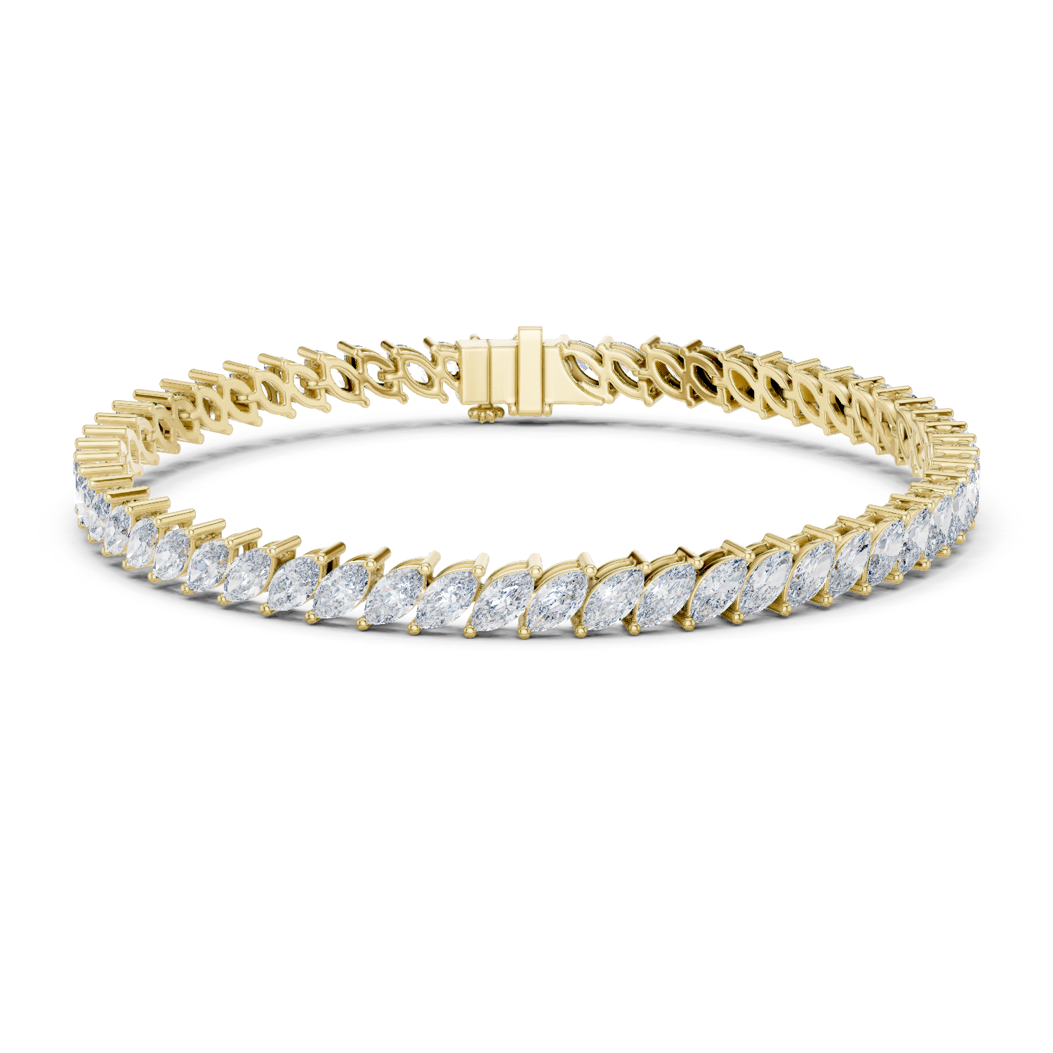 Marquise-Cut Diamond Tennis Bracelet