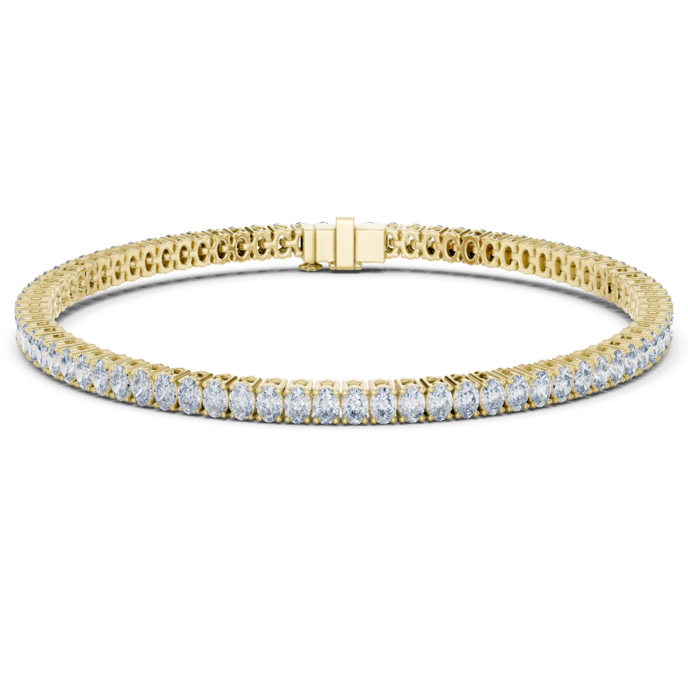 Oval-Cut Diamond Tennis Bracelet